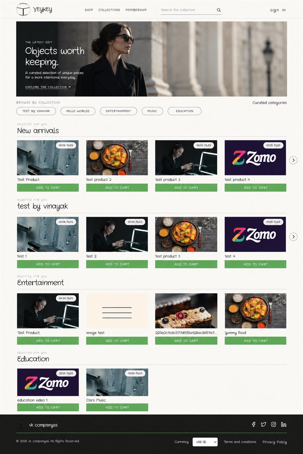 Atelier storefront template
