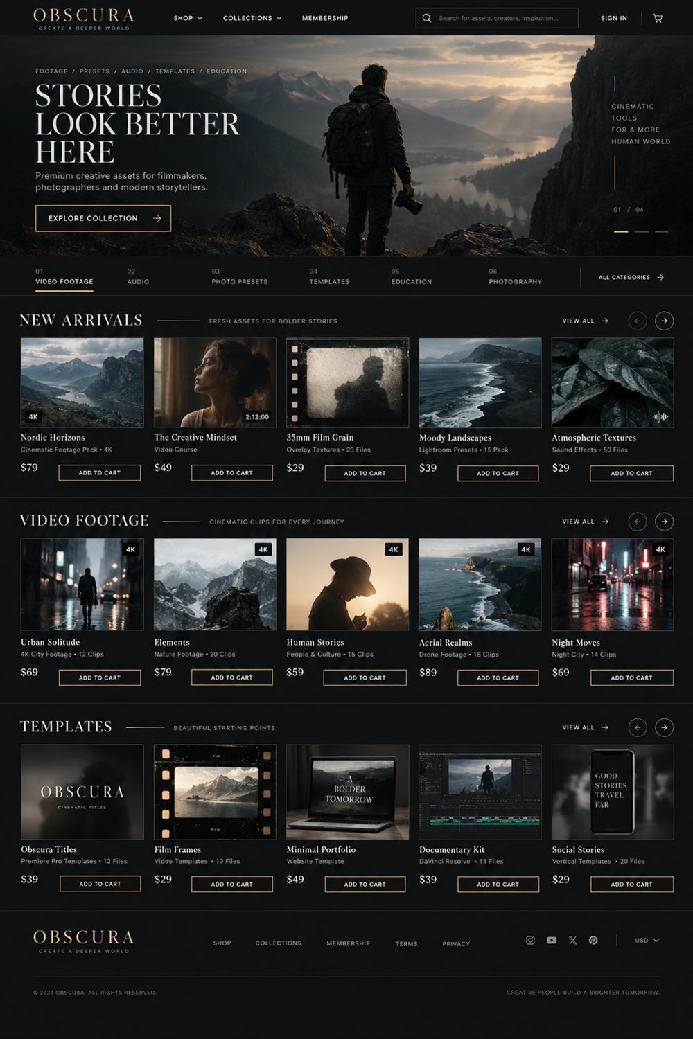 Obscura storefront template