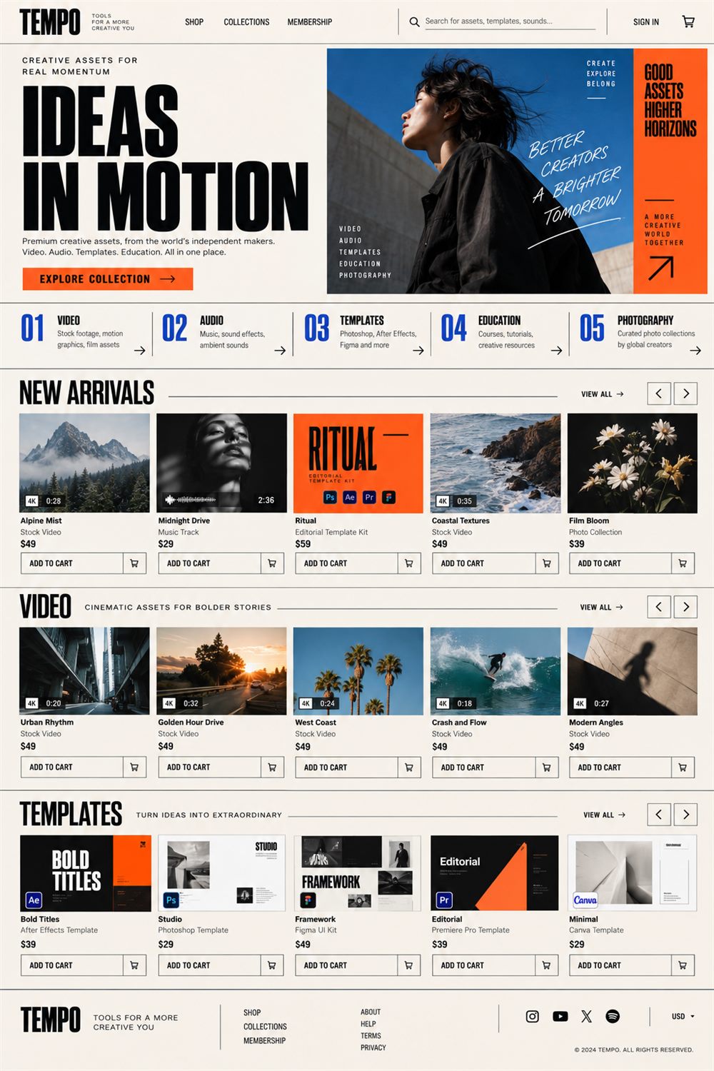Tempo storefront template